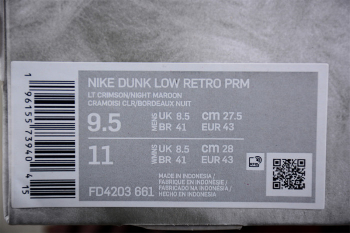 Nike Dunk Low Retro PRM Year of the Rabbit Light Crimson FD4203-661